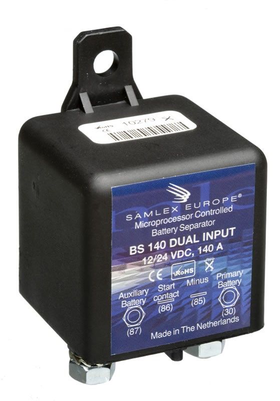 BS140 DUAL Accuscheider Samlex 12/24 Volt 140 Amps (accu separator)