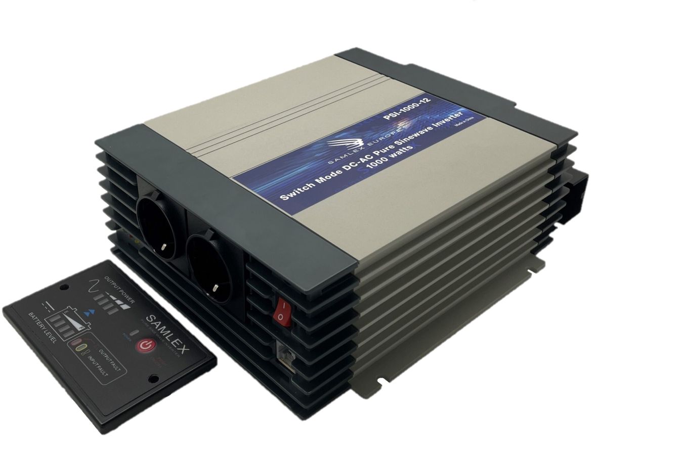 PSI-1000-12 Samlex DC-AC omvormer Input 12 Volt / Output 225VAC - 1000 Watt met afleesbaar display.