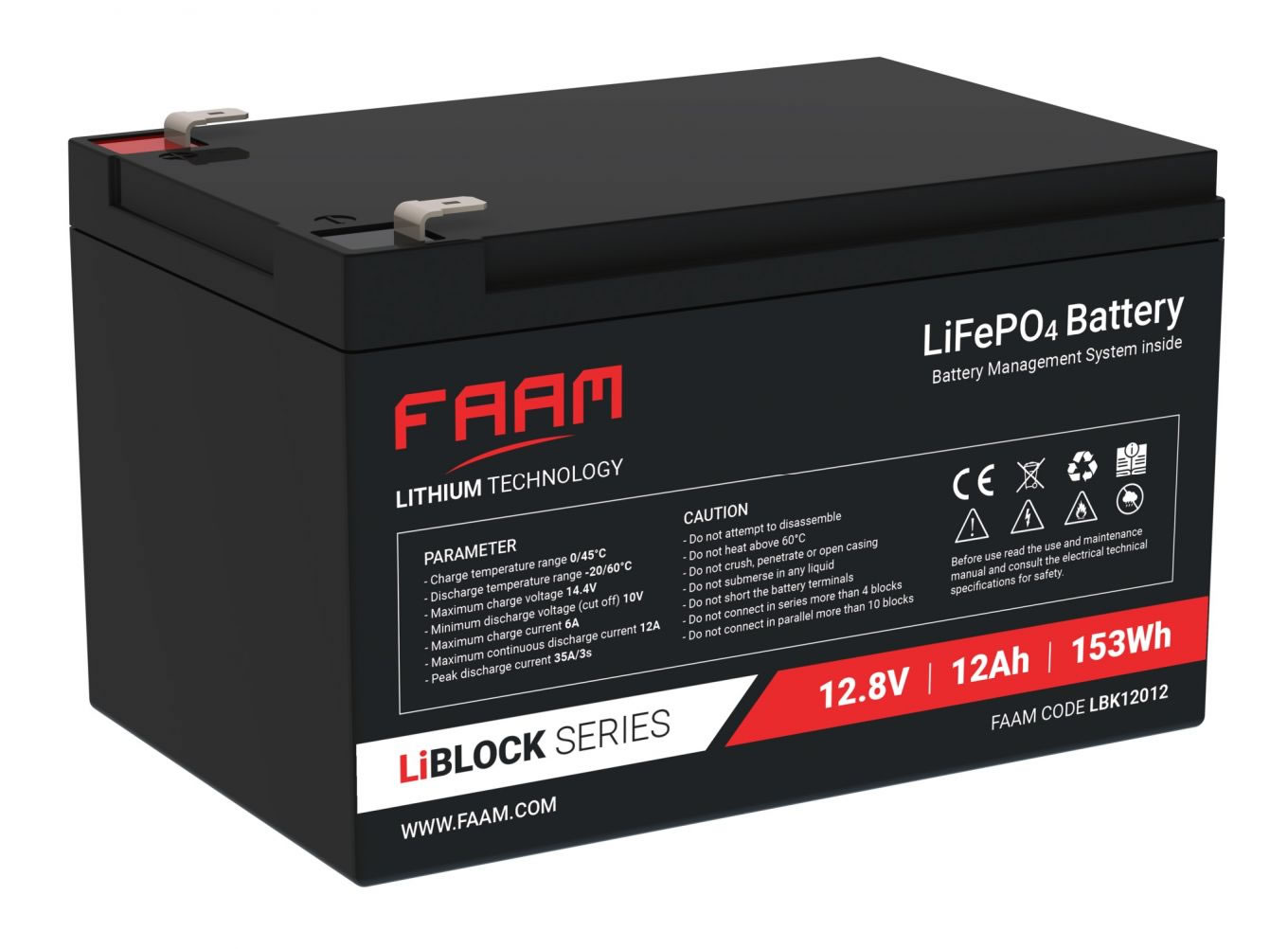 Lithium 12-12 FAAM  Lithium LiFeP04 Professional purpose accu