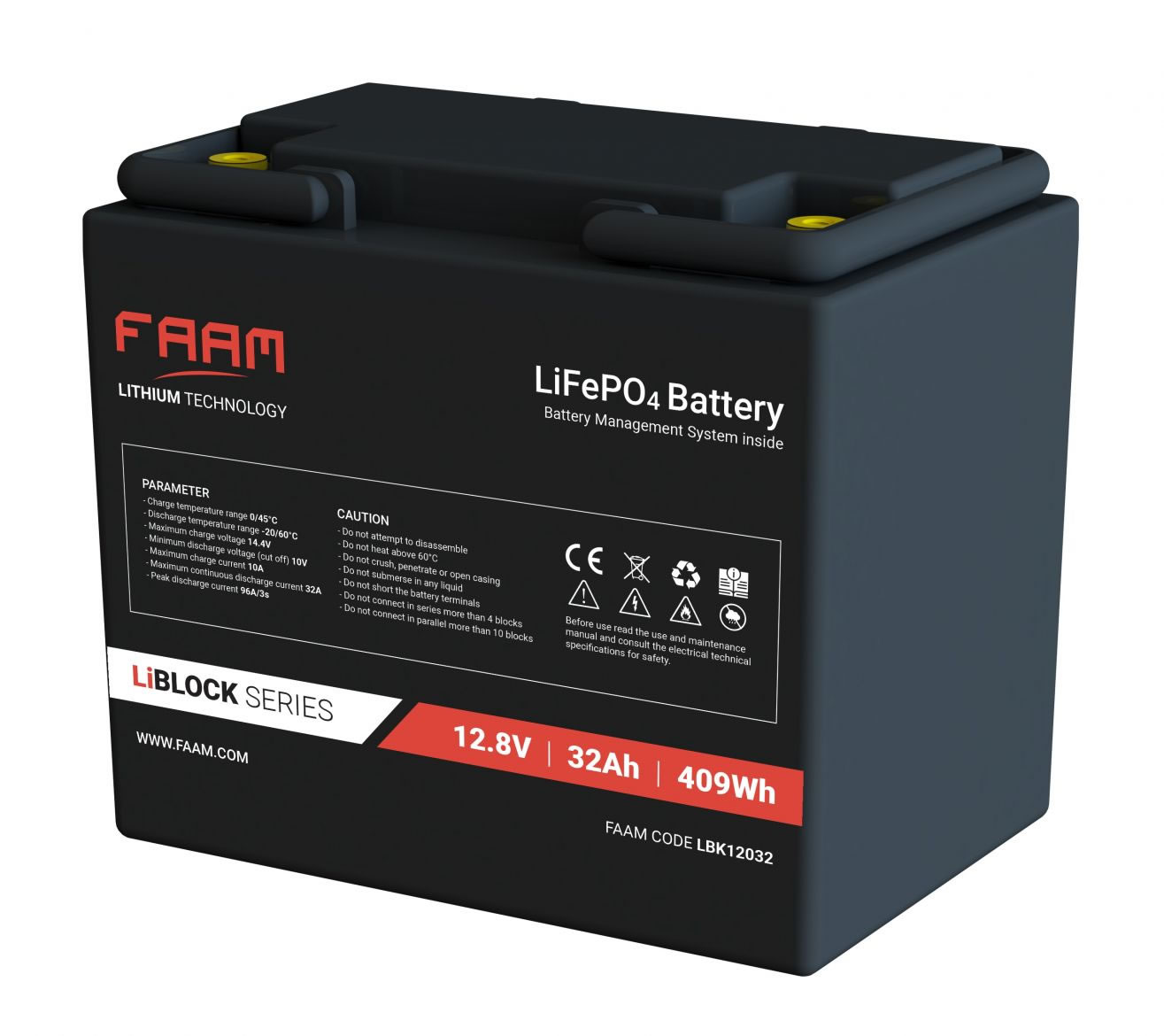 Lithium 12-32 FAAM Lithium LiFeP04 Dual purpose accu