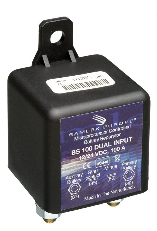 BS100 DUAL Accuscheider Samlex 12/24 Volt 100 Amps (accu separator)