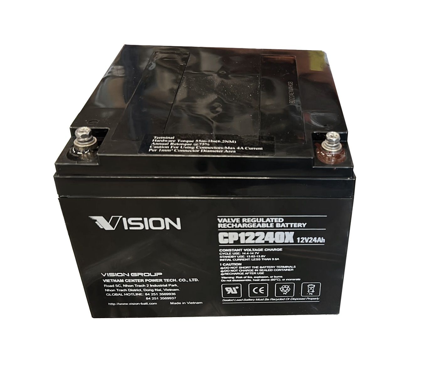 CP12240X Vision VRLA General Purpose AGM Loodaccu 12V 24Ah(20hrs)