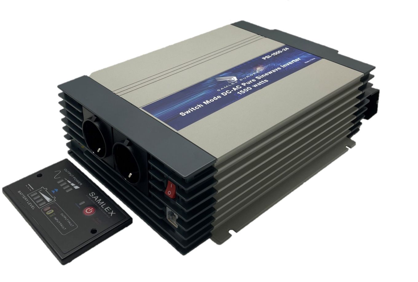 PSI-1500-12 Samlex DC-AC omvormer Input 12 Volt / Output 225VAC - 1500 Watt met afleesbaar display.