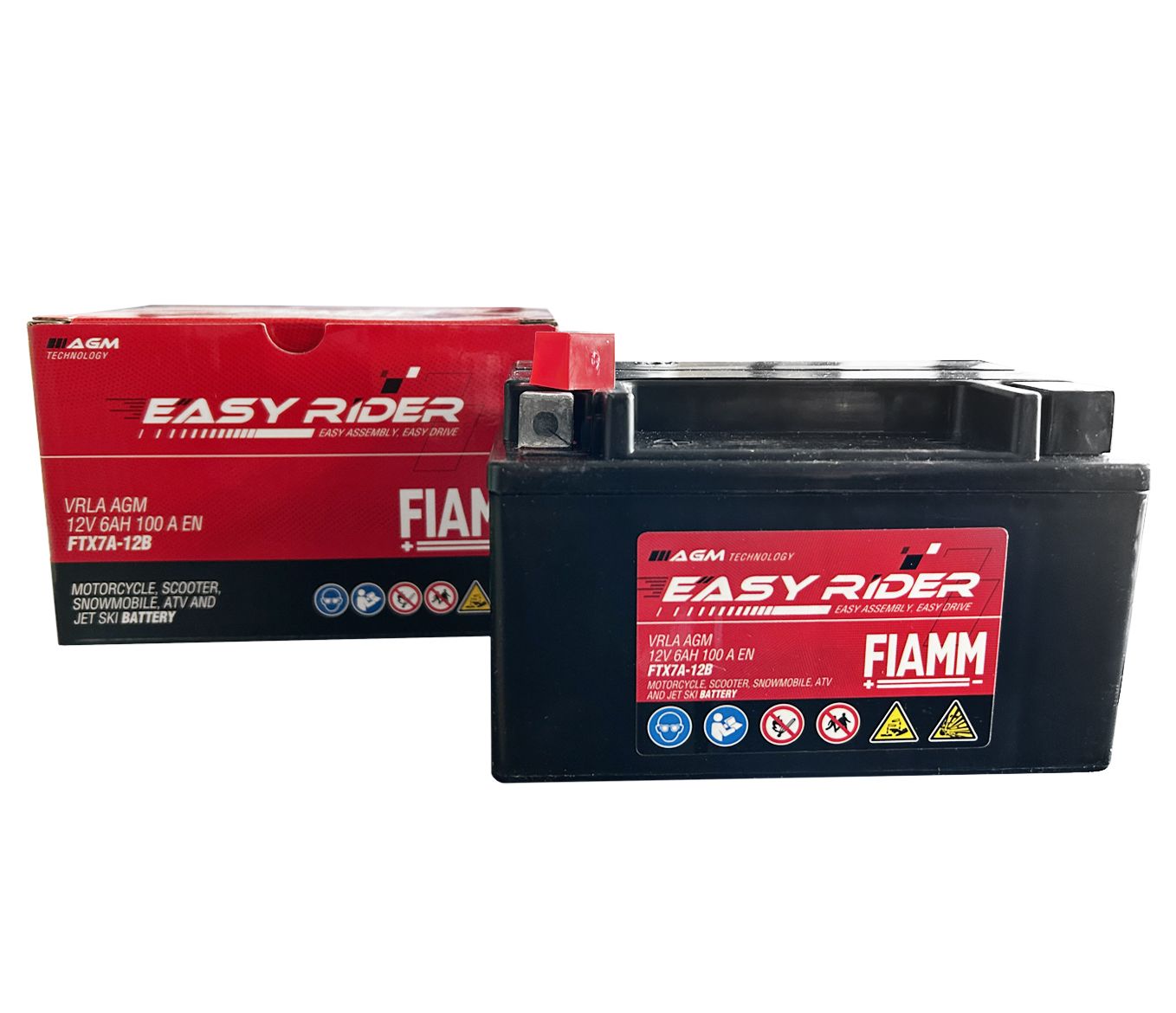 FTX7A-12B FIAMM EASY RIDER (VRLA NON-SPILLABLE READY TO USE BATTERY)