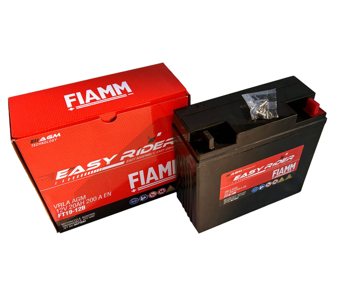 FT19-12B FIAMM EASY RIDER (VRLA NON-SPILLABLE READY TO USE BATTERY)
