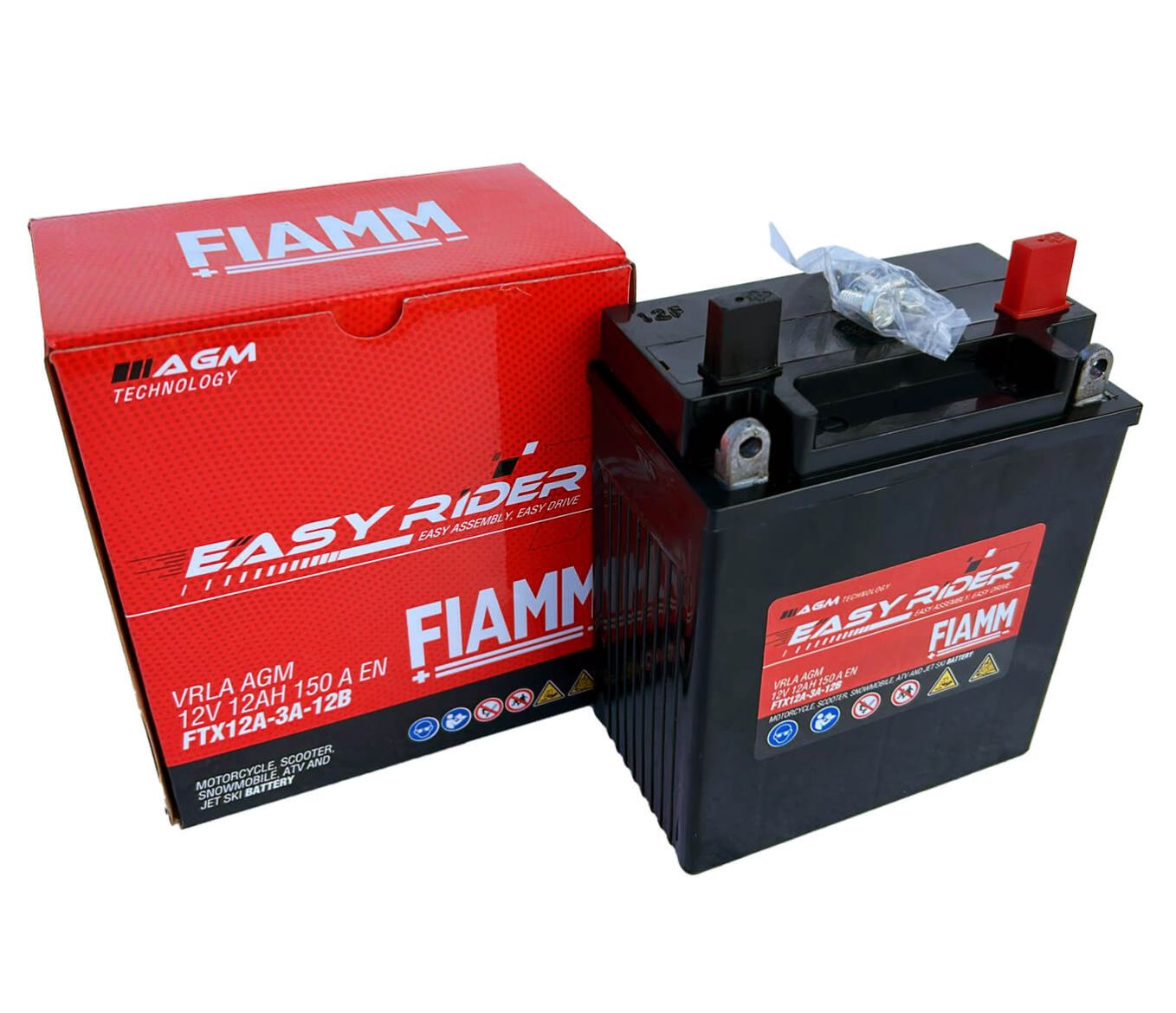 FTX12A-3A-12B FIAMM EASY RIDER (VRLA NON-SPILLABLE READY TO USE BATTERY)