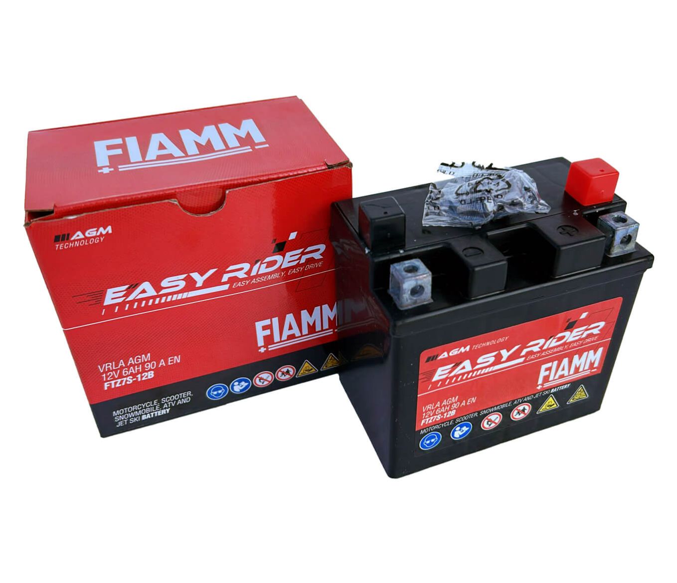 FTZ7S-12B FIAMM EASY RIDER (VRLA NON-SPILLABLE READY TO USE BATTERY)