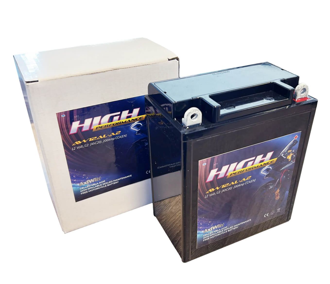 NB12AL-A2 / YB12AL-A2 / AW12AL-A2 AxiWin High performance VRLA GEL - AGM factory activated motoraccu