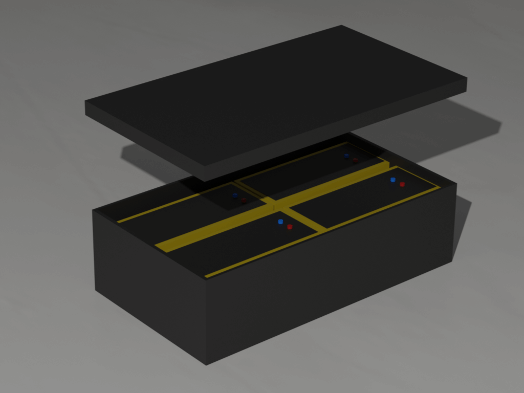 100053 HDPE Accubak met overvallend deksel voor 2 accu's L.1050 * 210 * 300 mm