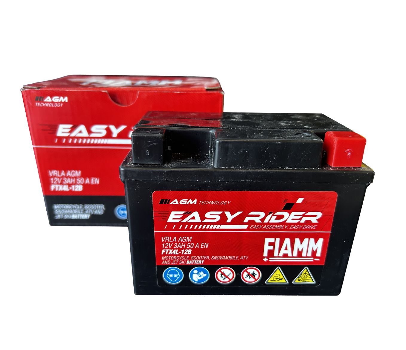 FTX4L-12B FIAMM EASY RIDER (VRLA NON-SPILLABLE READY TO USE BATTERY)
