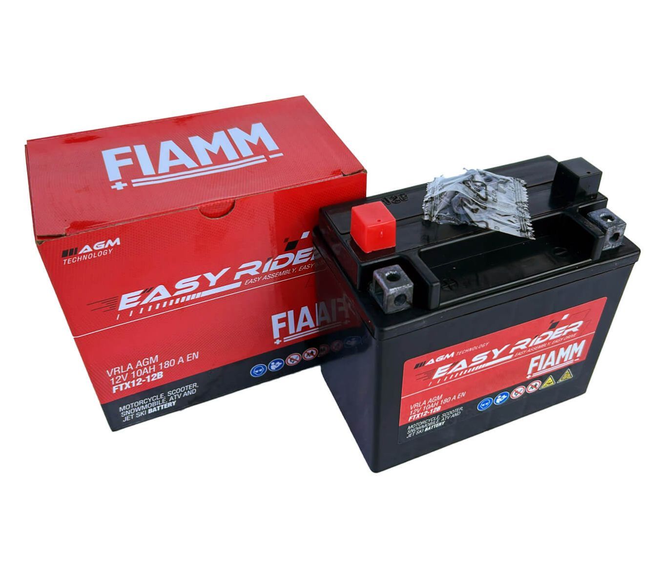 FT12A-12B (YT12A-BS) FIAMM EASY RIDER (VRLA NON-SPILLABLE READY TO USE BATTERY)
